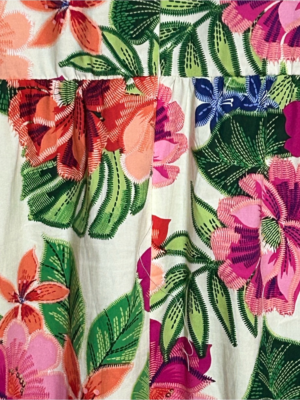 London Times Tropical Floral Sleeveless Maxi Dress - Cream with Pink, Orange - Picture 4 of 8